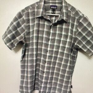 Patagonia Men's Black and White Plaid Shirt